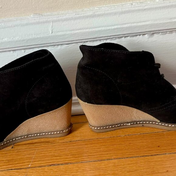 J. Crew MacAlister Suede Wedge Boots Black 9 - Picture 2 of 7